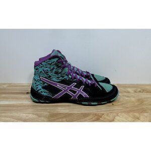 Asics High-Top Athletic Shoes in Black, Teal & Purple